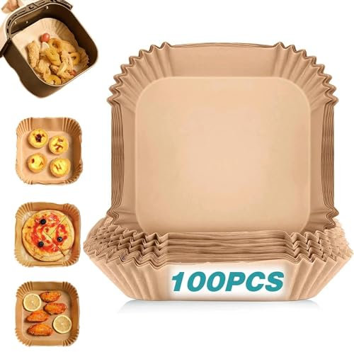 ADNOVA Disposable Non-Stick Parchment Baking Filter Silicone Air Fryer Disposable Paper Liner for Air Fryer (20 CM)