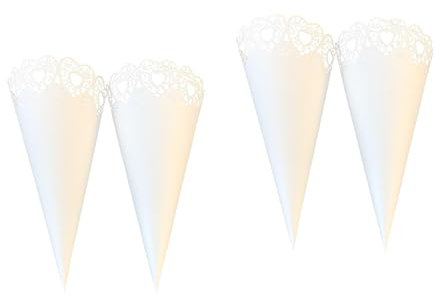 Healeved 100stücke Papier Blumenverpackung Elegante Herzmuster-spitztüten Aus Weißem Selbstklebendem Pergamentpapier Für Hochzeiten Partys Und Besondere Anlässe