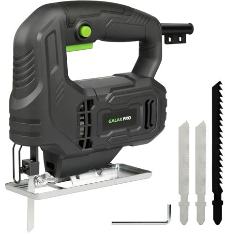 GALAX PRO Seghetto Alternativo 400W, 3000 RPM, Angolo di Inclinazione Regolabile da ±45 °, Pulsante di Blocco, Sega Elettrica per Legno e Metallo