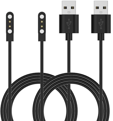 RuenTech Câble de charge compatible avec CMF Watch Pro/Pro 2/3 Pro - Câble de charge USB de 1,2 m - Cordon de rechange pour CMF by Nothing Watch Pro (D395) - Noir + noir