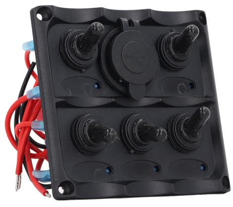Panel de Interruptor Basculante de 5 Bandas para Caja de Fusibles, Brazo Basculante, Caja de Interruptor de Fusibles para Múltiples Puertos USB, Interruptores Basculantes