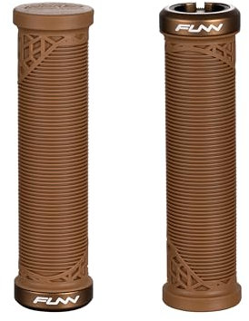 Funn Hilt JR Impugnature per Manubrio Mountain Bike con Morsetto Singolo a Bloccaggio, Impugnature Bloccanti per Manubrio da Bicicletta con Diametro Interno di 19 mm, Impugnature Brevi (Marrone)