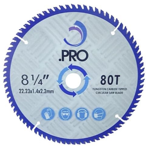 .PRO Circular Fine Cutting TCT Wood Blade 210mm x 80T x 22mm Bore (20mm Reduction Ring) Ultra-Durable Tungsten Carbide Teeth, Compatible with Makita, DeWalt, Bosch, Milwaukee, and more.