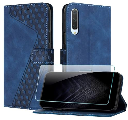 JayModCase Funda para Xiaomi mi 9, PU Piel Flip Carcasa con [Xiaomi 9 Protector de Pantalla] Cierre magnético Soporte Plegable Tarjetas y Cartera (Azul)