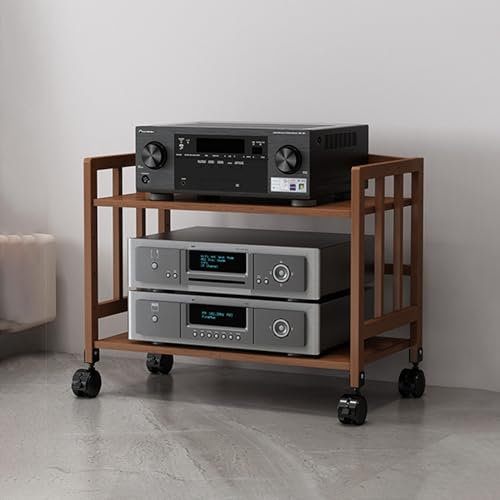 Meuble stéréo Petit meuble stéréo d'angle / meuble TV à roulettes, Support audio-vidéo réglable en hauteur pour le salon, le bureau et la chambre à coucher, Bibliothèque étanche pour la maison(Color:D