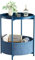 Huhote Side Table, Round End Table with Fabric Basket, Small Bedside Table, Nightstand Sofa Table for Living Room, Bedroom, Bathroom, Balcony, Modern Style (Blue)