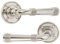 Infinity Decor Pair of Beehive Lever on Rose Latch Door Handles Set Polished Nickel Passage Door Pulls - for Internal & Exterior Doors