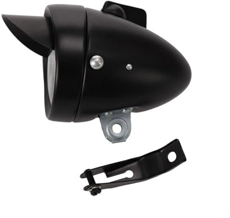 WIIYENA Set di luci per bicicletta, stile vintage, a LED, faro anteriore retrò, per freno anteriore/a scatto fisso, per bici da strada, luce notturna (nero)