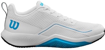 Wilson Rush PRO Lite, Scarpa da Tennis Uomo, White/Atomic Blue/Navy Blazer, 42 2/3 EU