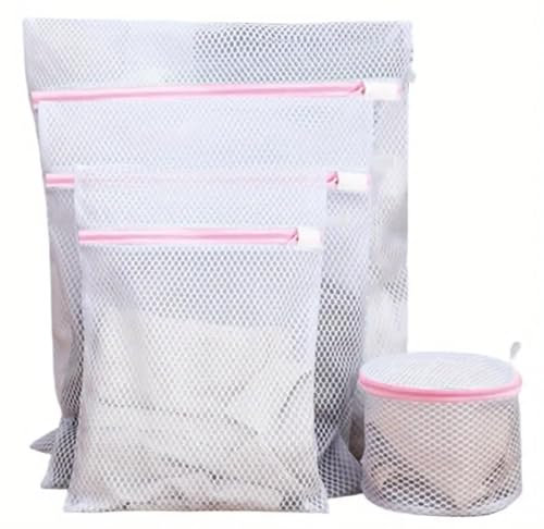 HealthyMoov 4 Stück Wäschenetze für Waschmaschine Mesh Wäschenetze für Feinwäsche Unterwäsche Wäschesäcke 4 Stück Reißverschluss