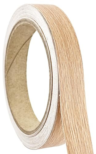 18mm Melamine Edging Tape, 10M Self-Adhesive Furniture Edging Strips Wood Veneer Trim Pre Glued Edge Banding for Furniture Worktop Cabinet Desk Shelves Panels Restoration (Oak)