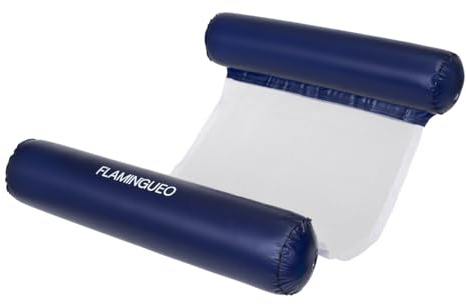 Flamingueo Colchoneta Piscina - Hamaca Hinchable - Rejilla de Nylon - PVC Resistente - Azul Marino