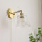 E27 Vintage Applique Murale avec Tirette, Bras en Laiton et Abat-jour en Verre Classique, Lampe Murale Rétro Dimmable pour Chambre, Salon, Couloir, Salle de Bain (Ampoule Non Incluse)