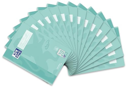 Oxford Schulheft A4 Touch, 16 Blatt, Lineatur 28, kariert, pastell grün, 15 Stück