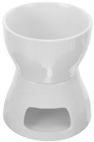 CONGARTENO 1 Ensemble chaudière à feu en céramique Porcelaine Plus Chaud creuset bruleur Fondue Réchaud pour Fondue - Fondre Beurre Fondue savoyarde Chauffe-Fromage réchauffeur de Cire Fonte
