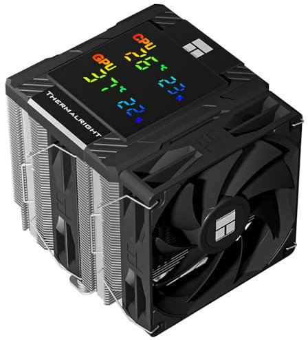 Peerless Assassin 120 Digital CPU Air Cooler, Temperature Digital Display | 6 Heat Pipes |1850RPM PWM Fans, for Intel 1851/1700, AMD AM4/AM5 (Black)