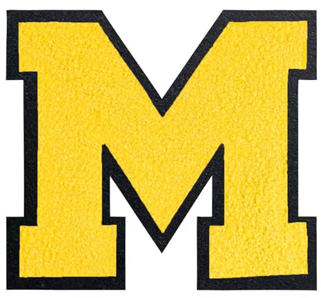 QianSiLi 6.0 Inch Chenille Iron On Letters for Clothes Varsity Letter Patches Embroidered Patch Iron On Patches for Clothing Jacket/Hoodie/Varsity (Yellow,M)