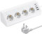 Multiprise d'angle à 4 prises avec interrupteurs, 2 USB et 2 Type-C, multiprise d'angle avec parasurtenseur, câble de 2 m, pour cuisine, bureau et bureau
