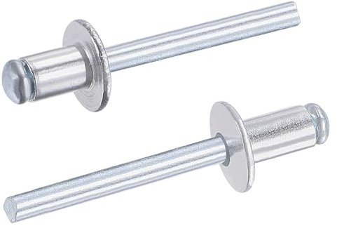 TA-VIGOR 50Pcs 6mm x 10mm Aluminium Blind Rivets, Open End Pop Rivets with Dome Head, Heavy Duty Pull Rivet for Metal Wood Plastic, Indoor Outdoor Fixings