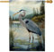 Bandiera da giardino con airone blu, bianco e blu, decorazione da giardino, bandiera da giardino su entrambi i lati, decorazione per esterni per la casa, perfetta per estate e primavera, 71 x 101 cm