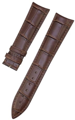 WTNZBAEM Lederarmband kompatibel mit Uhrenarmband der Longines Jaeger-LeCoultre-Serie, schwarz-braunes Armband(Coal Black,22MM_NO BUCKLE)