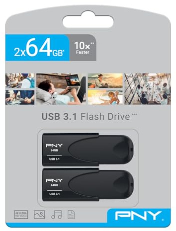 PNY Attaché 4 64Go Pack 2 Clé USB USB 3.1 80MB/s