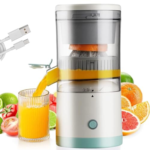 Exprimidor de Naranjas USB, Exprimidor Zumo, Exprimidor Portátil y Eléctrico Recargable,Familia Viaje Camping Autocaravana para Naranja, Limón