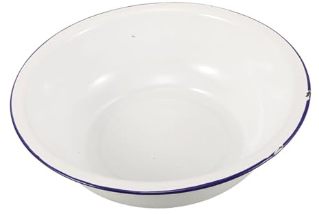 Ipetboom Bassin en Émail Blanc pour Bain de Pieds Facile à Nettoyer Design Rétro Vintage 32cm pour Spa à Domicile ou Pédicure