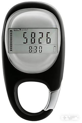 3D Schrittzähler mit Clip Uhr Senioren, Pedometer ohne APP und Handy für Gehen Laufen Sport, für Kinder, Mannfrau