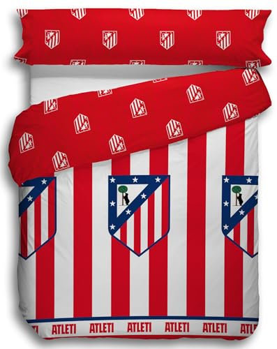 Atlético de Madrid. Juego Funda Nórdica para Edredón Oficial del Club. ATM Indi. (Cama 105 cm)