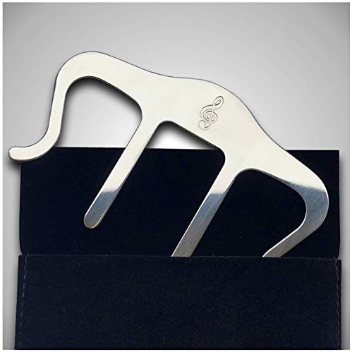 Metal Music Book Clip and Page Holder - Sheet Music Holders for Piano, Keyboard, Stands, and Books - Adorable Page Marker Clips with Velvet Storage and Carrying Bag - Strong, Sturdy - Classic Edition