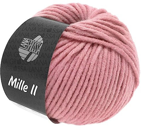 LANA GROSSA Mille II | Strapazierfähiges Mischgarn mit Merinowolle, waschmaschinenfest | Handstrickgarn aus 50% Schurwolle & 50% Acryl | 50g Wolle zum Stricken & Häkeln | 55m Garn FB121