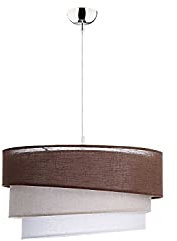 Licht-Erlebnisse Braune Pendelleuchte Textil Schirm rund Ø45cm Modern stylisch Wohnzimmer Schlafzimmer Lampe