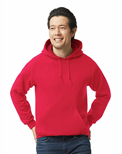 Gildan Sudadera con Capucha de Forro Polar Heavy Blend para Hombre, Rosso, S