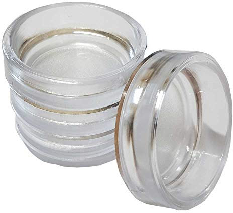 Clear Castor Cups 38mm Protect Wooden, Laminate, Tiled Floors and Carpets from Wheel Damage and Scratches Caused by Chair, Bed, Sofa and Table Legs (4, Small)