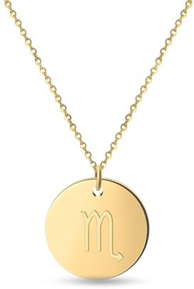 GD GOOD.designs Sternzeichen Kette Gold 18 Karat - Wasserfest I Vergoldete Halskette mit Horoskop Anhänger I Zodiac Necklace aus Edelstahl für Damen