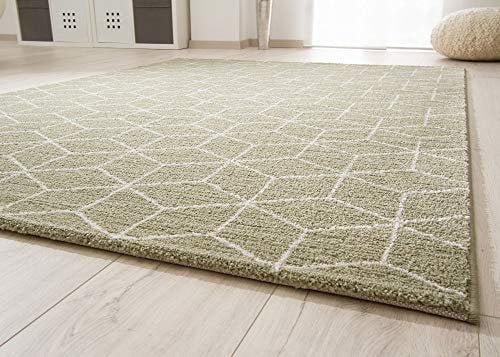 Steffensmeier Kurzflor Teppich Glamorous Shades | Muster geometrisch | Pastellfarben | in Mint, Größe: 160x230 cm