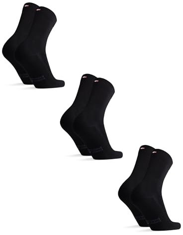 DANISH ENDURANCE Chaussettes en Fibre de Bambou, Ultra Douces & Respirantes, Homme Femme, 3 Paires, Noir, 43-47