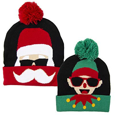 Wembley Herren Novelty Hat-Lighting Christmas Hat Beanie-Mtze, Dad and Me, Einheitsgröße