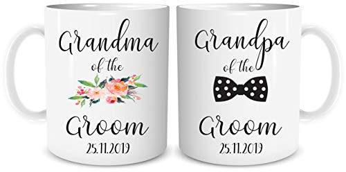 Set of 2 Mugs Personalised Custom Gifts Grandma Grandpa of The Groom Wedding Favours Mug Coffee Mugs Tea Cup WSDMUG2118