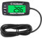 Runleader Compteur horaire moteur numérique,tachymètre de rappel de maintenance pour tondeuse à gazon autoportée Générateur Moto Compresseur de motoneige et équipement à essence (Button-BK)