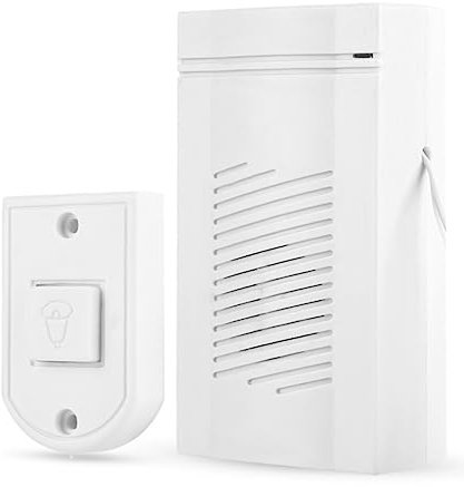 Wired Doorbell, Push Button Door Chime Kit ABS Wall Mounted Bell for Home School Laboratory, White