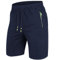 ZOXOZ Kurze Hosen Herren Shorts Sommer Kurze Jogginghose Herren Sports Shorts Sweat Baumwolle Gym Fitness mit Reissverschluss Navy Blau 3XL