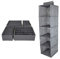 Schrank Organizer inkl. Schubladen Ordnungssystem aus Stoff - Kleiderschrank Hängeregal mit Aufbewahrungsboxen für Hosen, Hemden & Unterwäsche - Hängeorganizer mit Ordnungsboxen in Grau