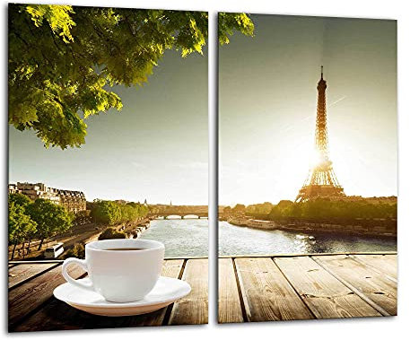 ewaschbaer Gsmarkt Herdabdeckplatten Schneidebrett Set 2x30x52 Glasbild Paris