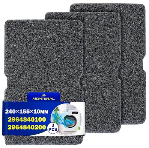 3 Pezzi Filtro Asciugatrice 240 x 155 x 10 mm con Codice Originale 2964840100 2964840200 per Beko per Grundig per Blomberg per ElektraBregenz - MONTERAL