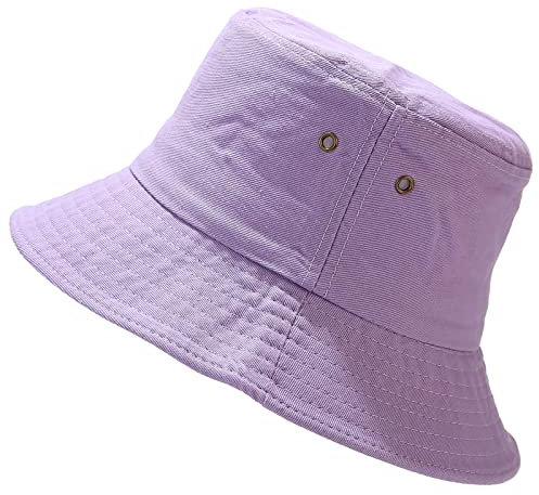 Malaxlx Damen Helles Lila Fischerhut Bucket Hat Anglerhut Fischerhüte Sonnenhut Sommerhut Faltbarer Draussenhut