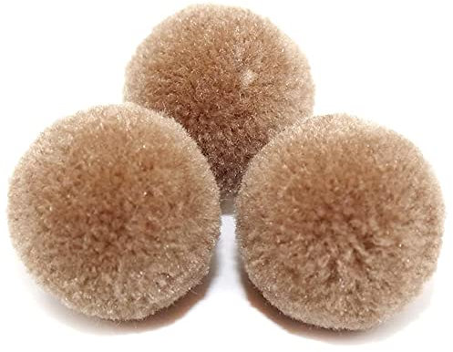 Duories Pompons zum Basteln,20 Stück 40mm Bunte Bommeln Bälle,Pom Poms für Kunsthandwerk,Pompons Bälle für Ostern,Weihnachten,Bunte Pompons für DIY Basteln Tischdekoration Geburtstagsdeko,Khaki
