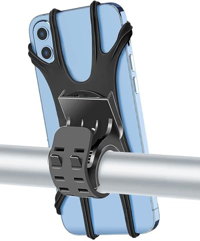 Zoeley Handyhalterung Fahrrad, Universal Handyhalterung Motorrad【1s-Installation】Abnehmbare 360° Drehen【Silikon Anti-Vibration】Fahrradhalterung Lenker Rennrad für alle 4.0-7 Zoll Smartphone (Black)