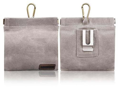 TIGOADT Hundeleckerli-Tasche mit Hüftclip, Hundeleckerli-Tasche mit Trainingsklicker, tragbare Outdoor-Training, Hundesnack-Tasche, Haustier-Futtertasche für Leine mit automatischem Schließen (grau)